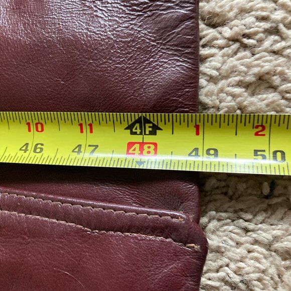 Vintage NWT 70s Leather Coat Trench Coat Sz 19-20 Office Daily Wear Boho Goth - Picture 14 of 15